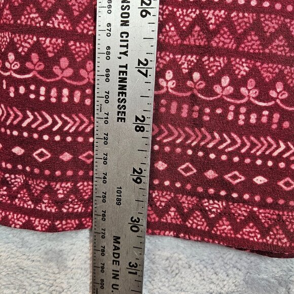 Catherines Womens Long Sleeve Tee Plus Size 2X 22/24W Red Patterned Top stretch - Picture 7 of 11